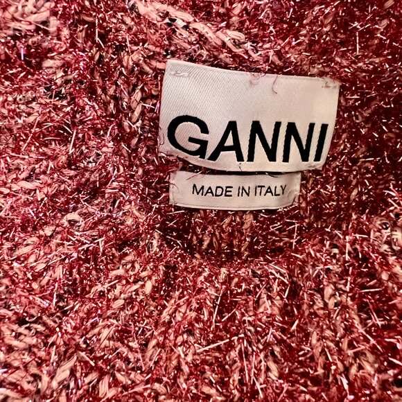 Ganni Pink Metallic Thread Sweater Vest - Picture 5 of 6